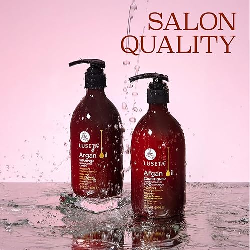 Miniatura 2 de Luseta - Juego de champú y acondicionador sin sulfato de aceite de argán de 2 x 16.9 onzas líquidas para la pérdida de cabello, lo mejor para
