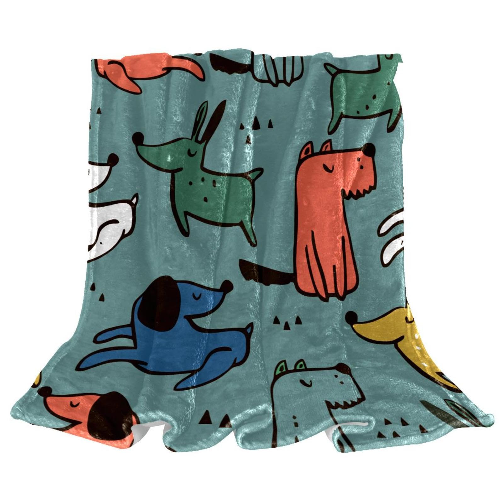 Couverture Polaire Chiens Animaux Couverture De Canapé Couverture De Lit pour Chambre Salon Bureau 150×200cm