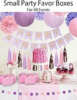 Vista 6 de Happyhiram 50 Cajas de Dulces para Fiestas Rosas para Niñas, Cajas de Dulces de 6 Pulgadas Recuerdos de Fiesta con Asa Bolsas de Regalo de Papel
