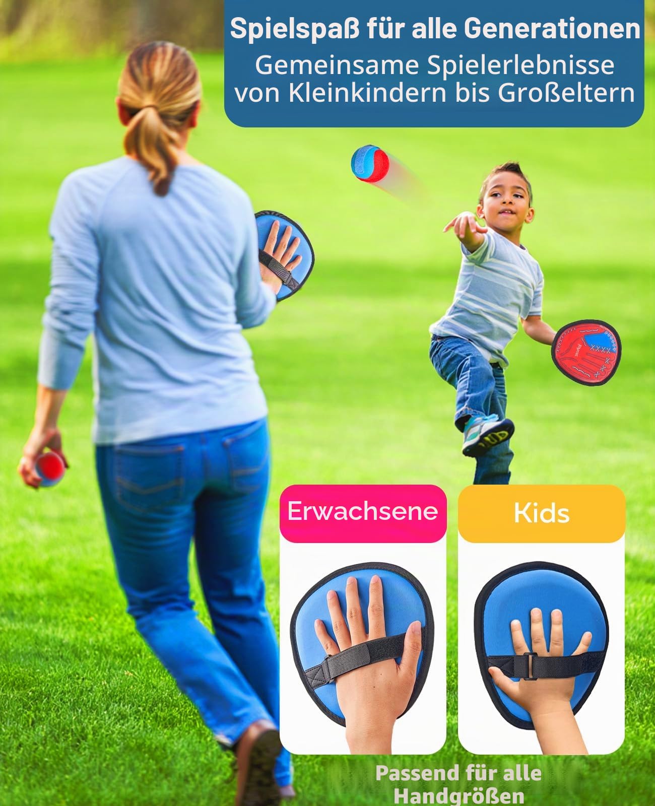 JoyCat Klettballspiel für Kinder Klettball Strandspielzeug Outdoor Spielzeug Wurfspiel Kinder Erwachsene Garten Outdoor Draußen Strand Spiele Klettspiel Kinder Spiele Geschenke 4 5 6 7 8 9 10 Jahre