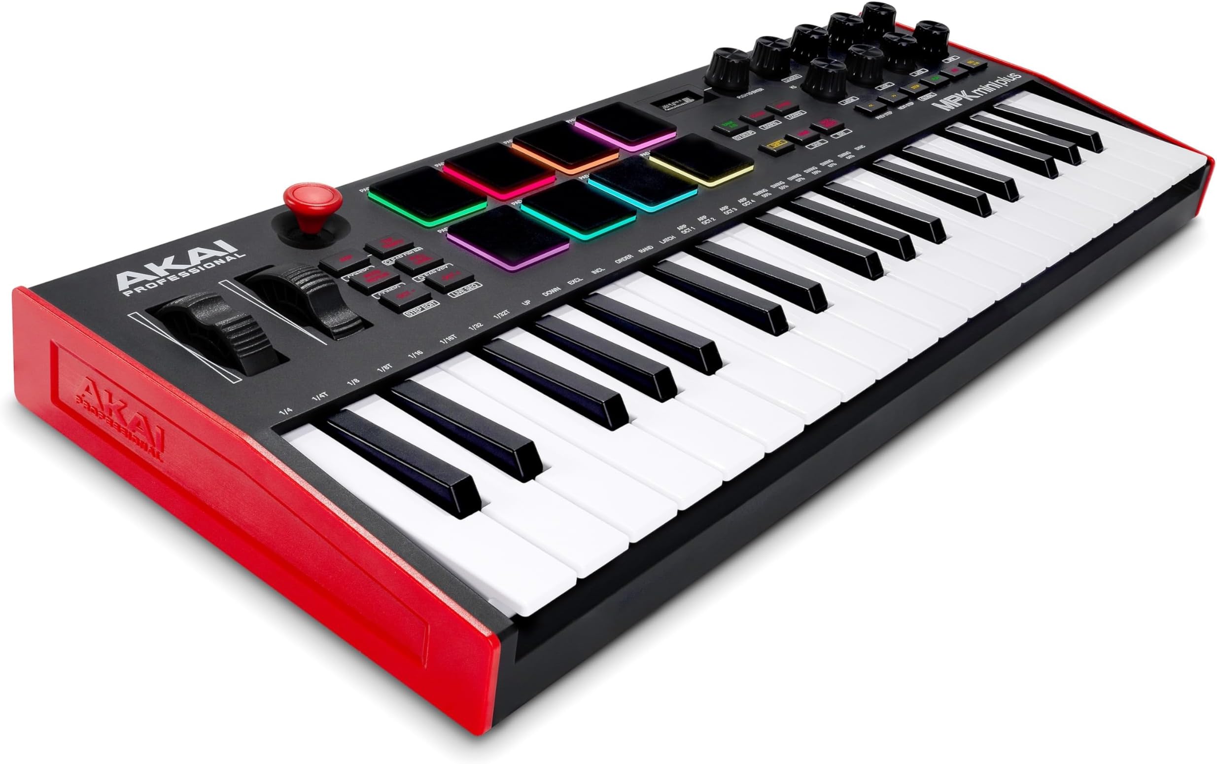 MPK Mini Plus - 37 Key USB MIDI Keyboard Controller for Mac and PC with 8 RGB MPC Pads, Rotary Knobs, and Music Production Software Black