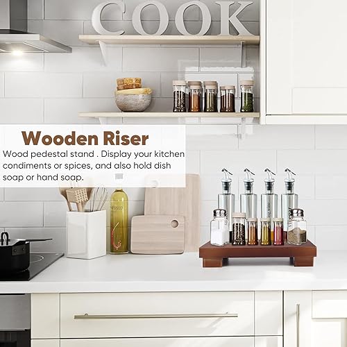 Miniatura 3 de Soporte de jabón con pedestal de madera, bandeja de baño, elevador de madera de granja, soporte para bandeja de jabón para cocina, decoración de