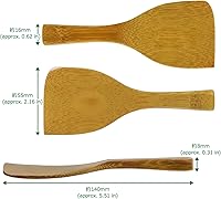 Vista 3 de Espátula Miso de Bambú 5.51 in (140mm), Cuchara, Herramienta para Miso, Bambú Ahumado, Hecho en Japón