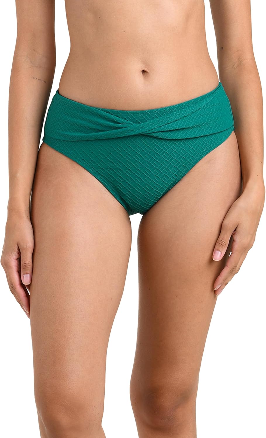 La Blanca Women's Mid-Waist Twist Front Swimsuit Bottom
