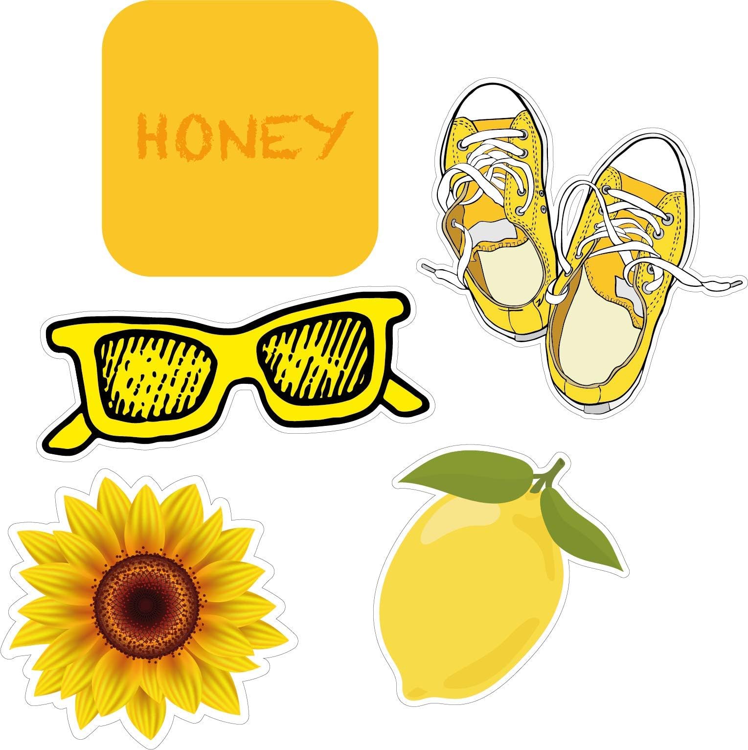Cool & Trendy Hydro Flask Stickers Yellow/Laptop Stickers Pack for Teens, Girls and Boys - Hydro Flask Aesthetic Yellow Stickers - Yellow Summer Vinyl Stickers - Durable, 100% Waterproof Stickers