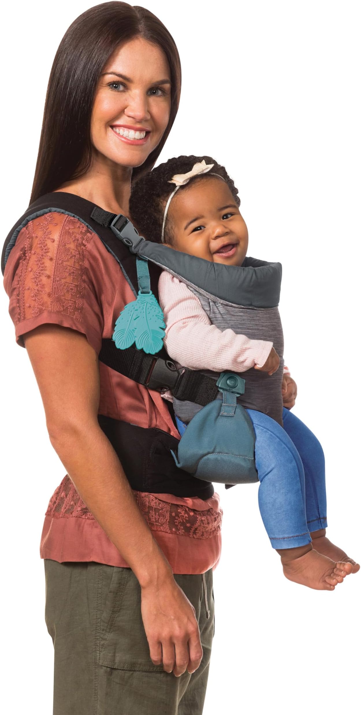 Infantino Go Forward Evolved Carrier - Ergonomic Face-in and Face-Out, Front and Back Carry, for Newborns and Toddlers 8-40 lbs, Gray
