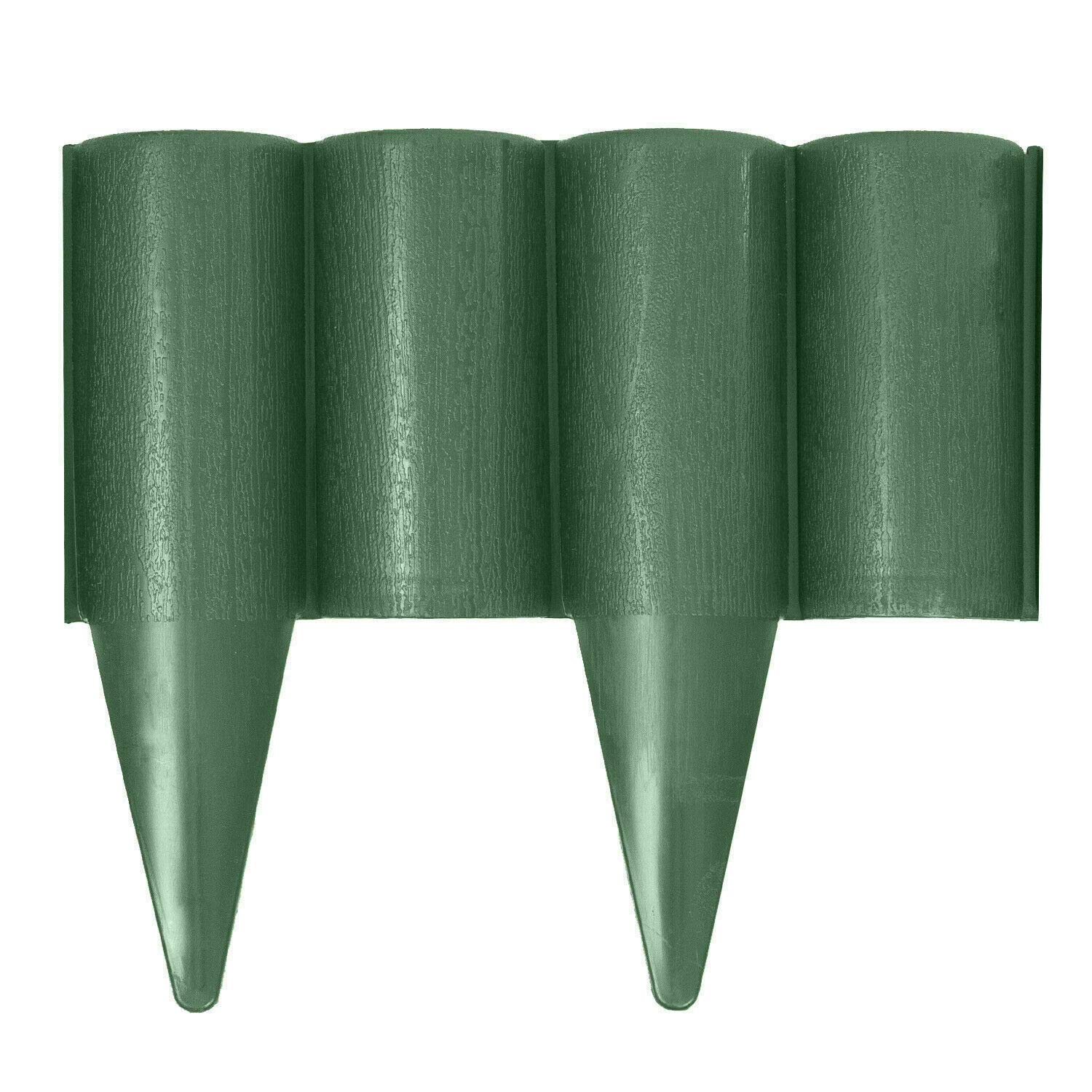 Black Lawn Edging Border Palisade - 2.5 metres / 8.2 ft Long - Garden Fencing with Wood Log Texture and Ground Stakes for Landscaping, Flower Beds, Patio, Lawn, Pavement Edge — view 8