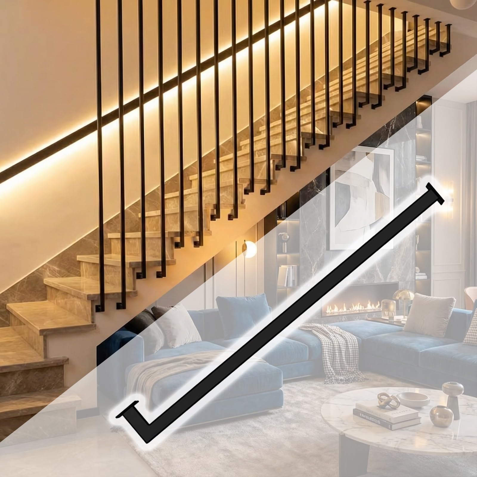 MLYAYE Customizable Styles & Lengths Staircase Balusters, Wrought Iron Anti-Fall Protection Stair Railing Columnar for Indoor and Outdoor Decor(95cm/37.4in/3.1ft)