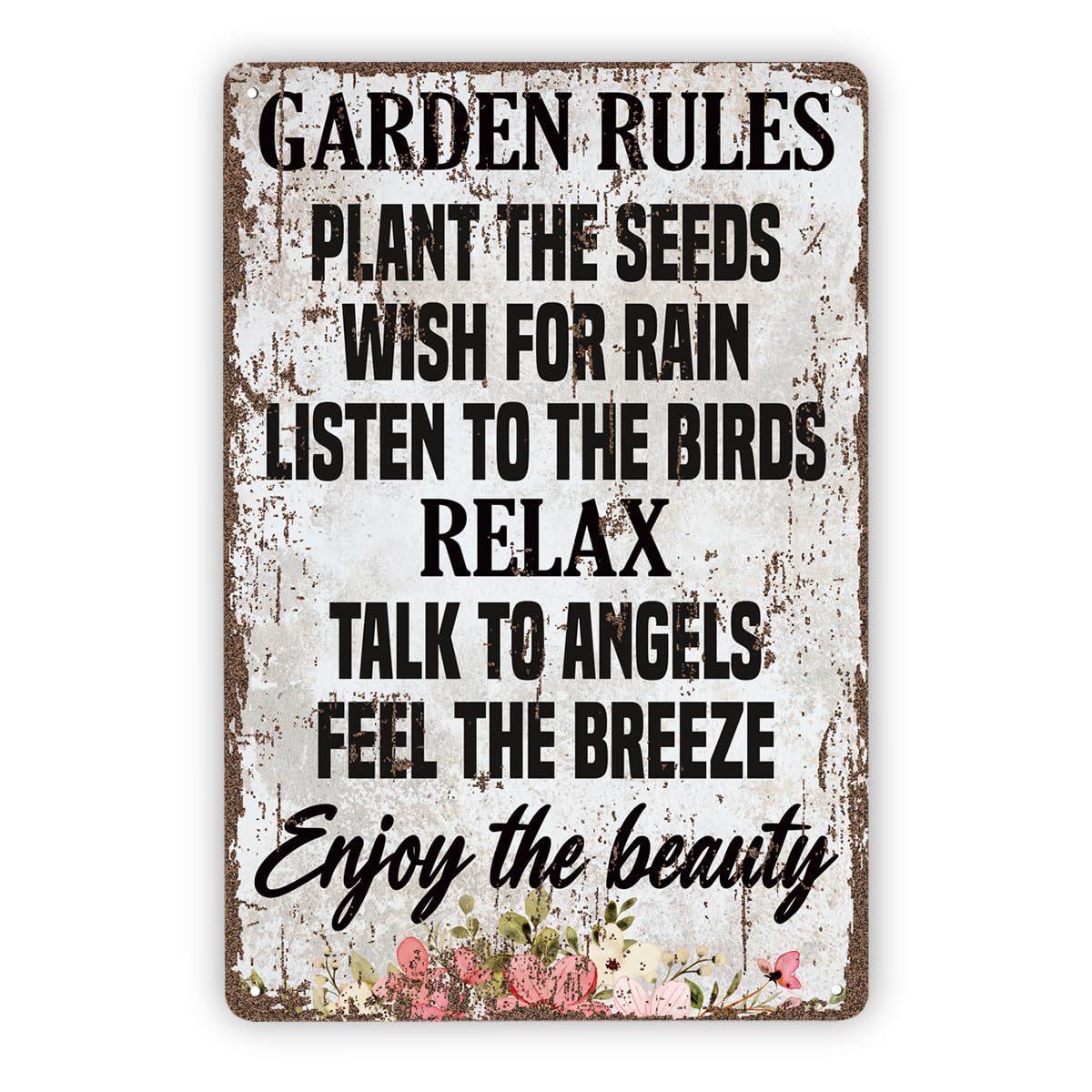 Vintage Metal Tin Sign S, Inspirational Garden Rules, Indoor Or Outdoor Wall Decor, Garden Wall Art, Backyard Decoration, Home Decor, Housewarming Gift, 11.8 * 7.9inch Custom Private Property Signs