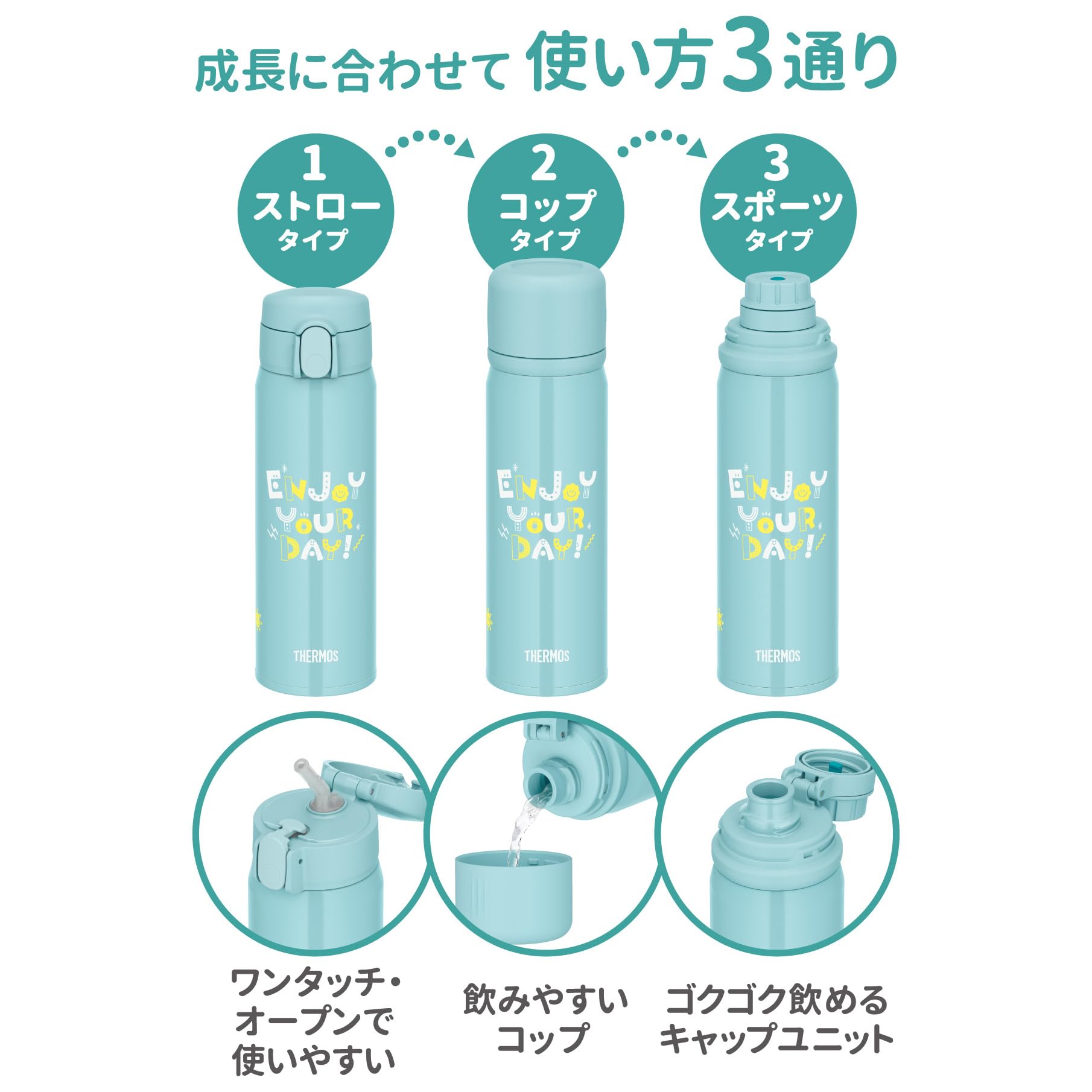 Amazon｜【ストロー・コップ・スポーツタイプ】 サーモス 水筒 真空