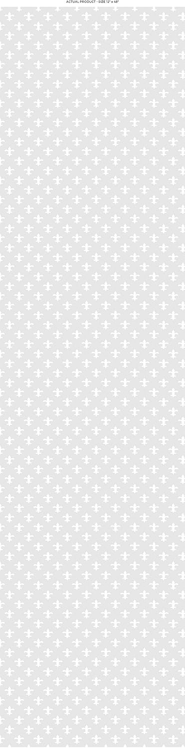 Windowpix 12 x 48 White Classic French Wallpaper Design Frosted Window Film Privacy Static Cling Film UV Filtering Energy Saving