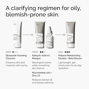 The Ordinary Salicylic Acid 2% Masque, Clarifying Charcoal & Clay Mask for Blemish-Prone Skin, 1.7 Fl Oz