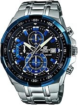 Casio EFR-539D-1A2VUEF Men's Quartz Watch 47 mm with Black Dial Analogue and Silver Steel Strap