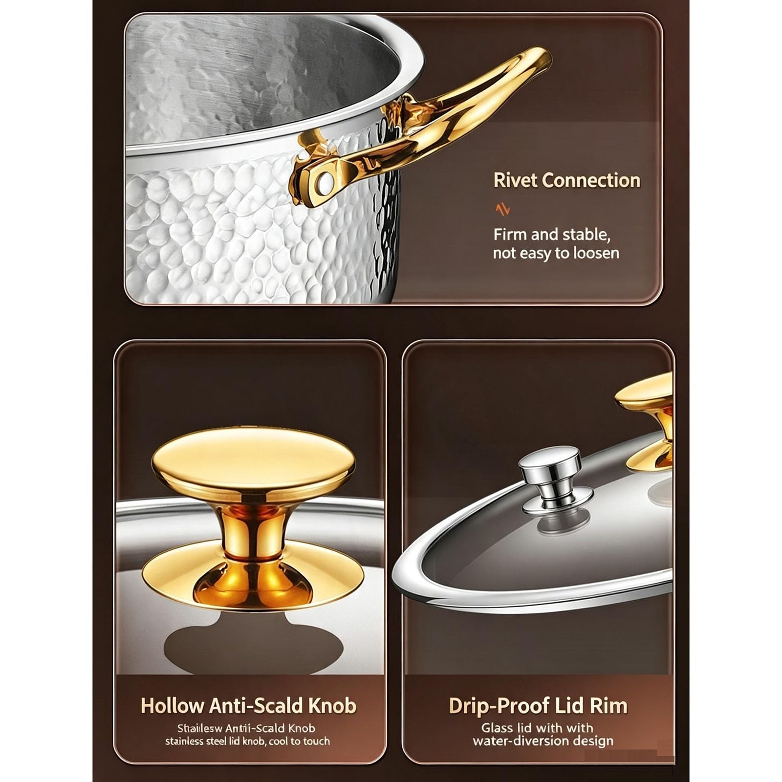 Coating-Free Simmer Pot for Induction Gas Stove