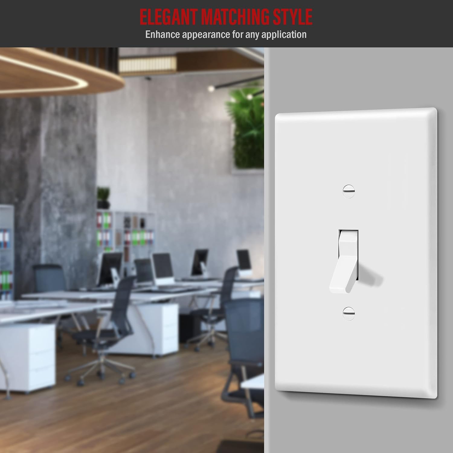 ENERLITES Toggle Light Switch Wall Plate, Jumbo Switch Cover, Oversized 1-Gang 5.5" x 3.5", Unbreakable Polycarbonate Thermoplastic, 8811O-W, White (Pack of 2)