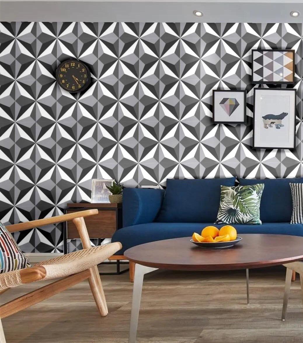 SV COLLECTIONS 200 x 45 CM Grey 3D Pattern SELF Adhesive Wallpaper for Hall Living Room Peel and Stick Vinyl Wallpaper - 9 SQFT Approx (B0D7CWJ7JH) Amazon Price History, Amazon Price Tracker