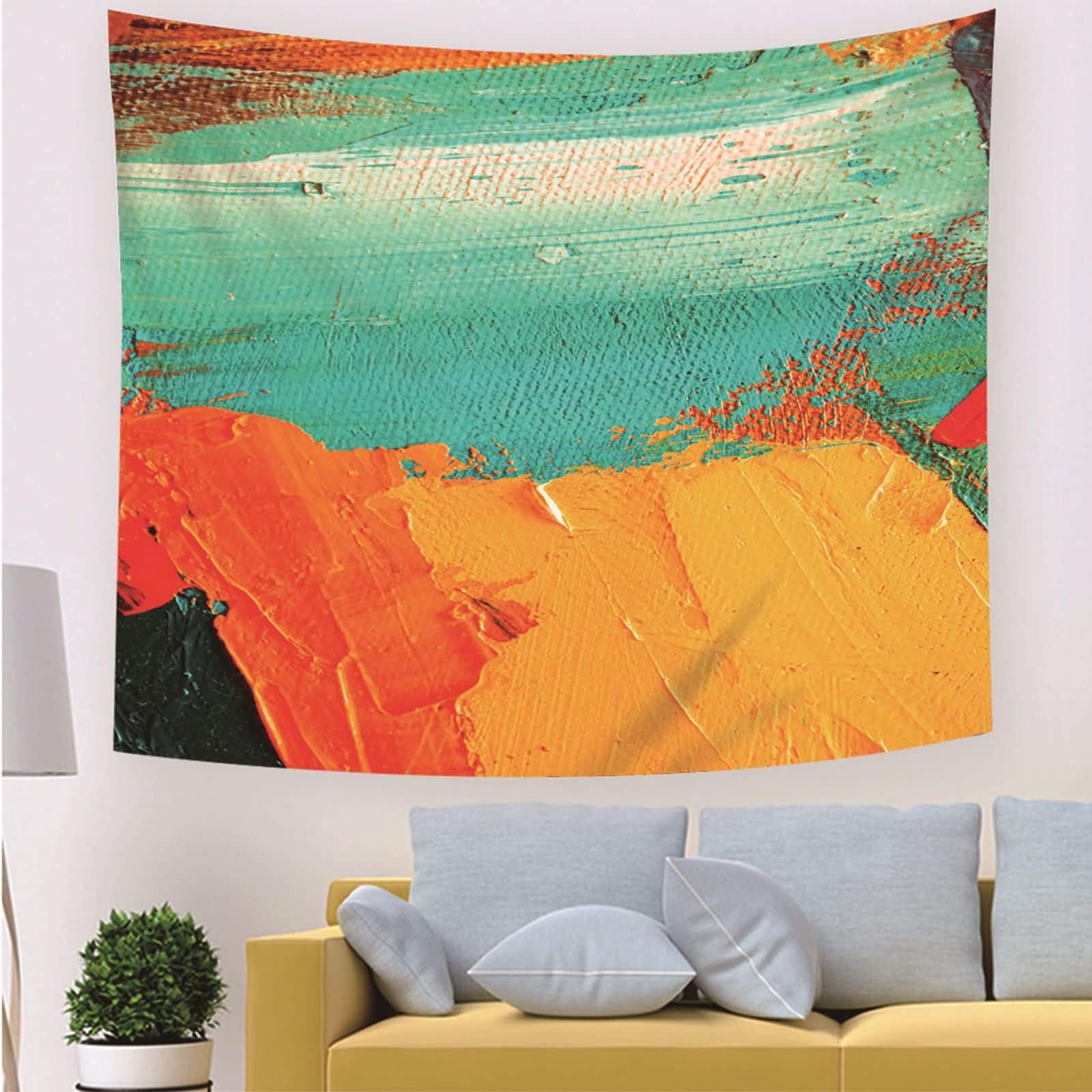 Dywan ścienny do sypialni, gobelin, makata na ścianę, wodoodporny, 350 x 256 cm, farba olejna, wzór dekoracyjny, do sypialni, salonu