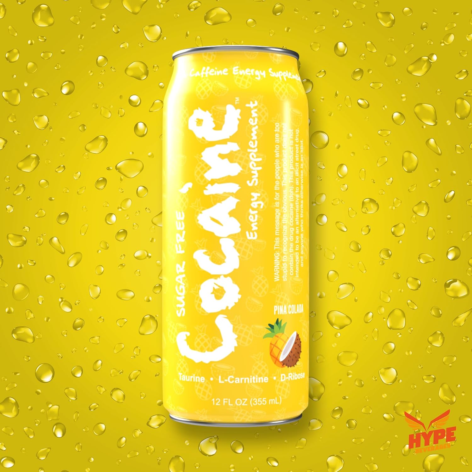 Hype Beverages Official Pre Workout Energy Drink - Sugar Free, Healthy 280mg Caffeine Boost, L-Carnitine, Taurine, Vitamins C, B6, B12, Antioxidants, 12Oz, Sparkling Pinacolada (Pack of 12)