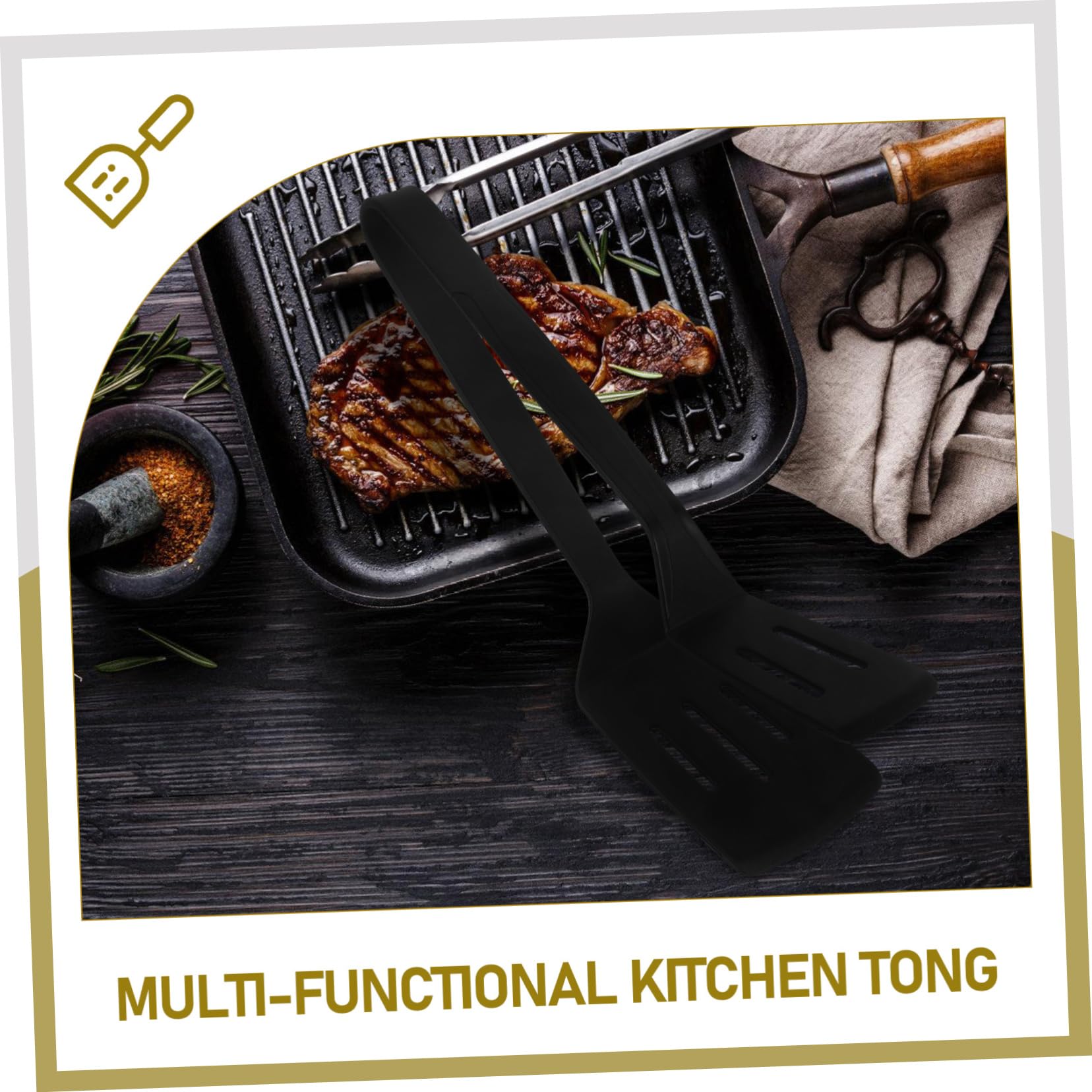 BESPORTBLE 3stücke Silikon Grillzange Und Pfannenwender Hitzebeständig Und Rutschfest Multifunktionale Küchenzange Für Steak Ei Fisch Und Brot Platzsparend Und Sicher