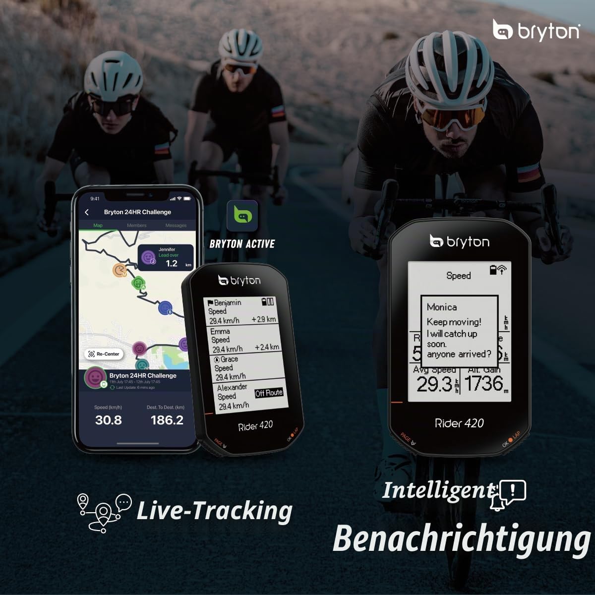 Bryton Rider 420 Kabelloser GPS-Fahrradcomputer mit Straßennamennavigation und Mehrsprachenunterstützung