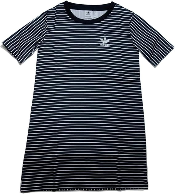 Amazon Co Jp Adidas アディダス オリジナルス レディース ボーダー ストライプ ワンピース 半袖 Du9871 Ot Xl 服 ファッション小物