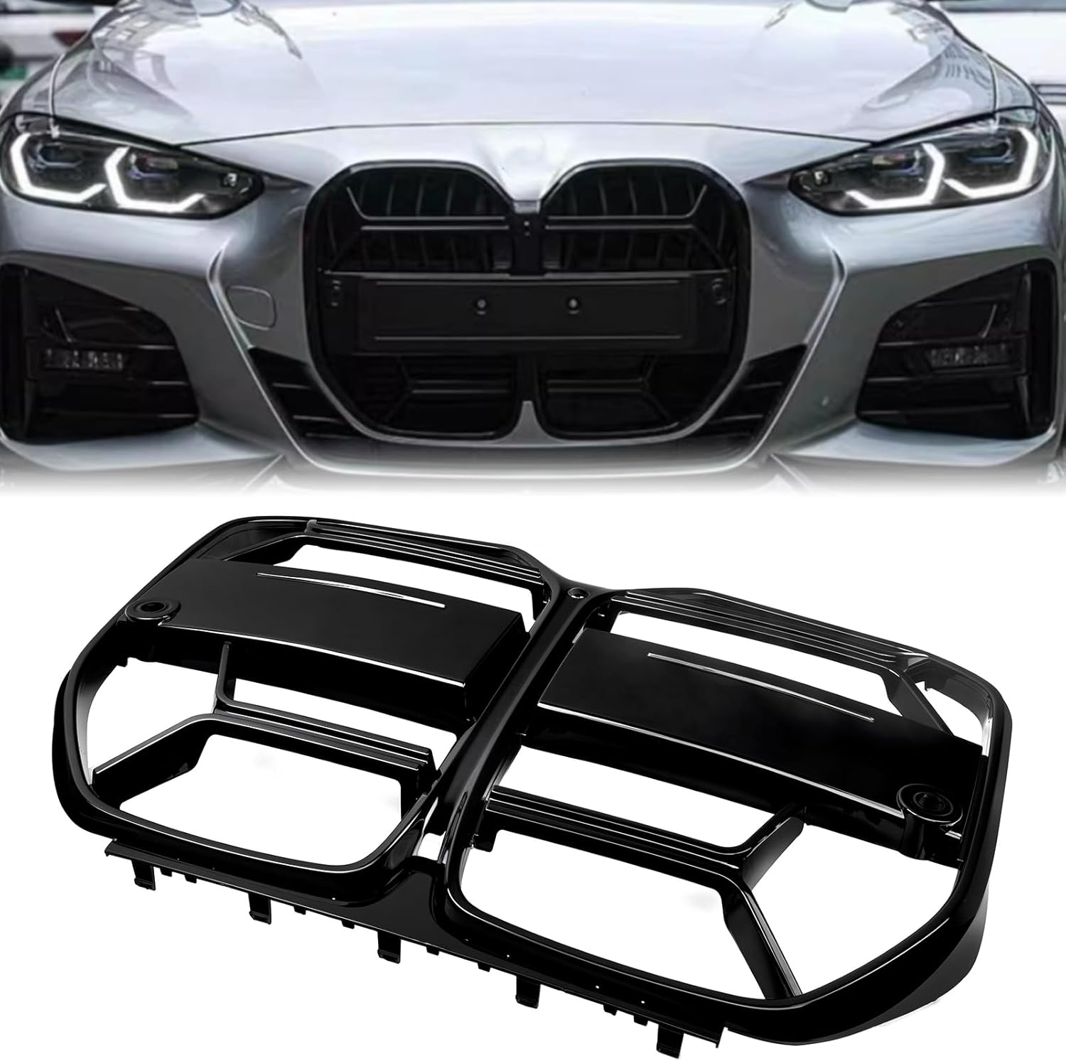 Front Bumper Grille For BMW 4 Series G26 4-Door 2021-2024 Black