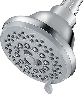 High Pressure Shower Head - 5 Spray Modes Powerful Pressure Boosting Showerhead For Bathroom - Perfect Universal Replacement for Rain Shower Heads(Chrome)