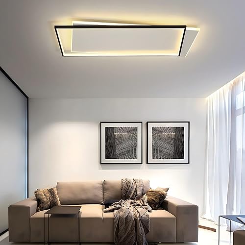 Miniatura 2 de Lámpara de techo LED artística, lámpara de techo regulable de 88 W con control remoto, pantalla de acrílico para sala de estar, comedor, dormitorio,