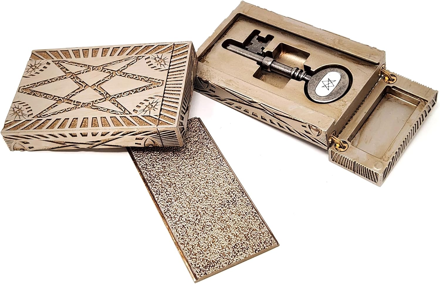 Men of Letters Bunker Key Prop Replica from Supernatural - Made with Metal - with Optional Puzzle Box (Both the Bunker Key and Puzzle Box)