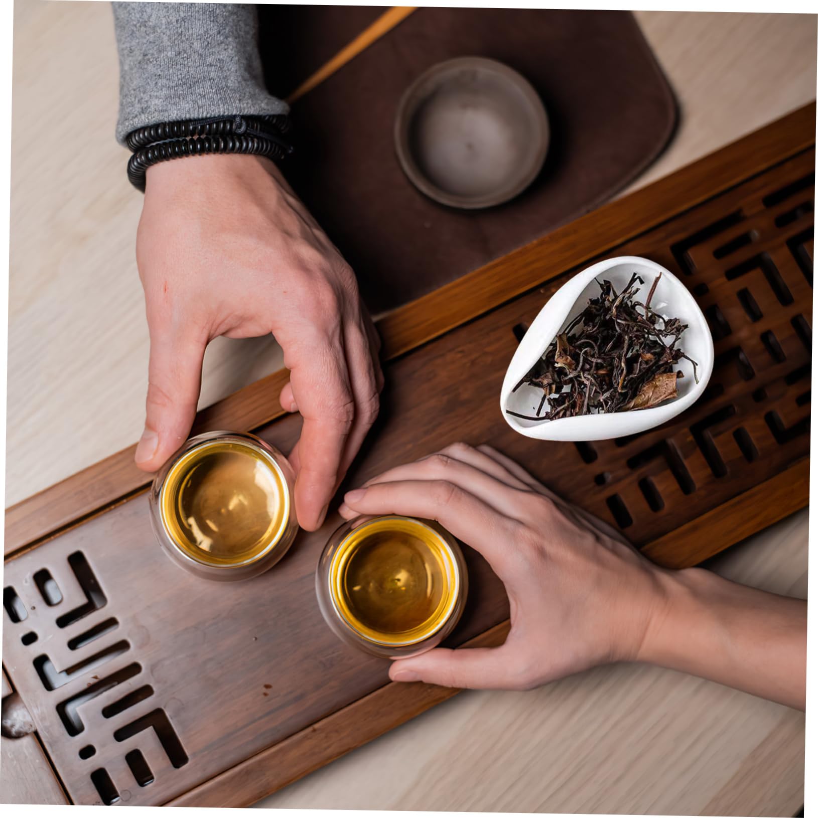 Hohopeti Ceramic Cha Leaf Storage Dish Tea Accessories Tea Ceremony Plate Coffee Bean Scoop Tea Supplies Tea Leaf Holder