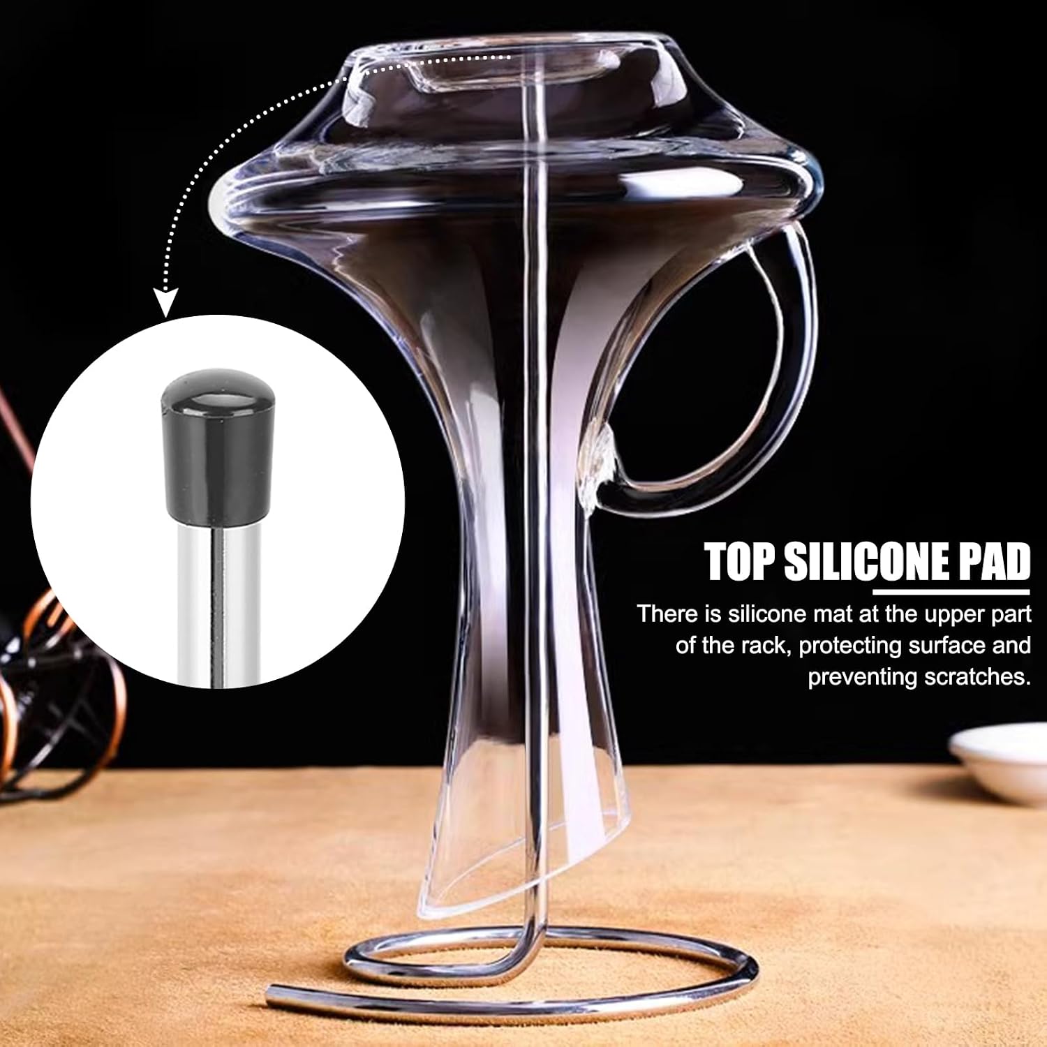 Dry Decanter Stand, Stainless Steel Decanter Rack Holder, Upside Down Red Wine Decanter Dryer Stand Accessories, Quick Flawless Dry And Safe Storage