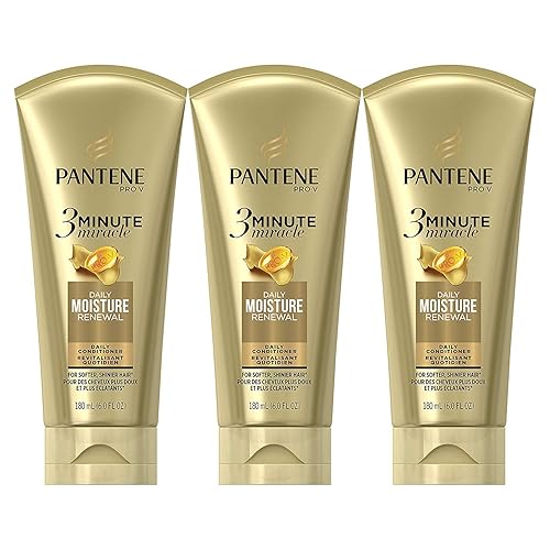 Pantene Pro-V 3 Minute Miracle - Acondicionador, reconstrucción e hidratación diaria para cabello seco, 6 onzas (paquete de 3)