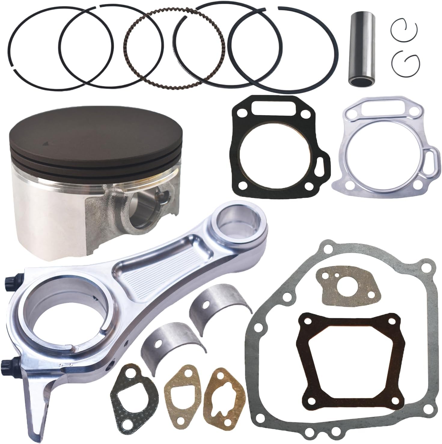 Billet Rod（3.303） Kit 70mm Ceramic Coated Flat Top Piston .550 for the Honda GX200/Clone Engine