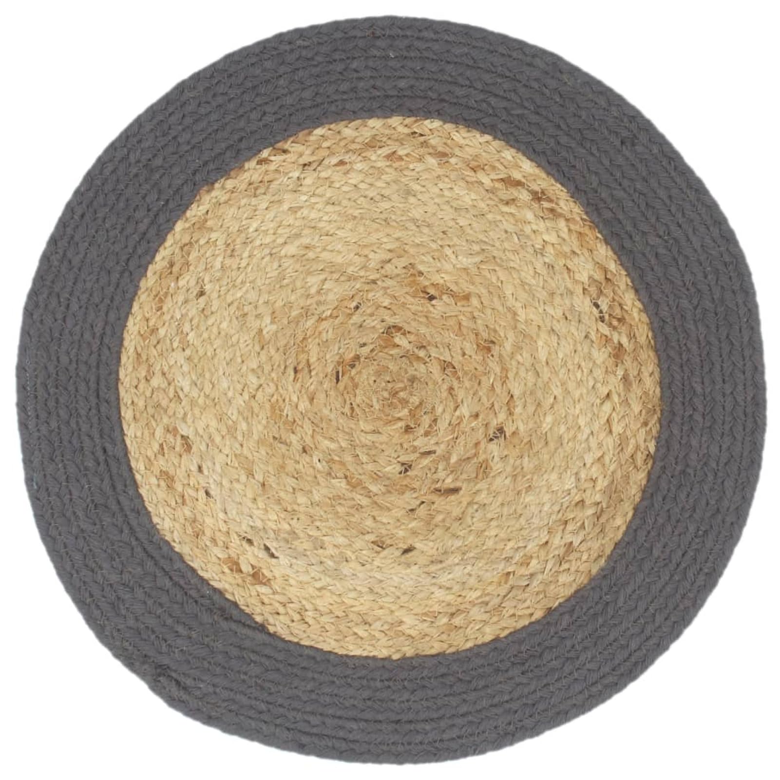 Mantel Individual 6 uds Yute y algodón Natural Antracita 38 cm salvamanteles imantado Bandeja Reyes Magos