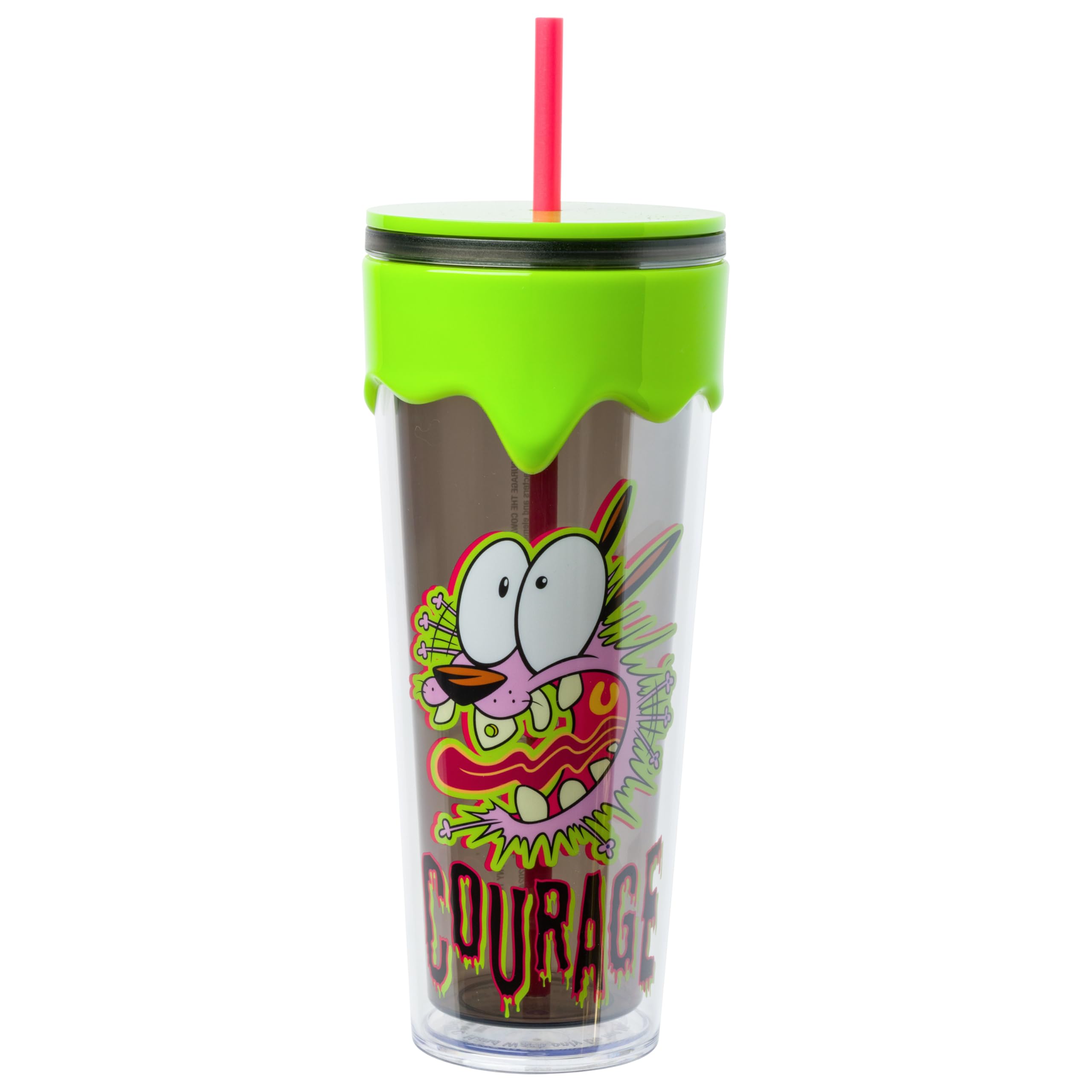 Silver Buffalo Courage the Cowardly Dog Trinkbecher, Kunststoff, 750 ml | 0,77 Liter