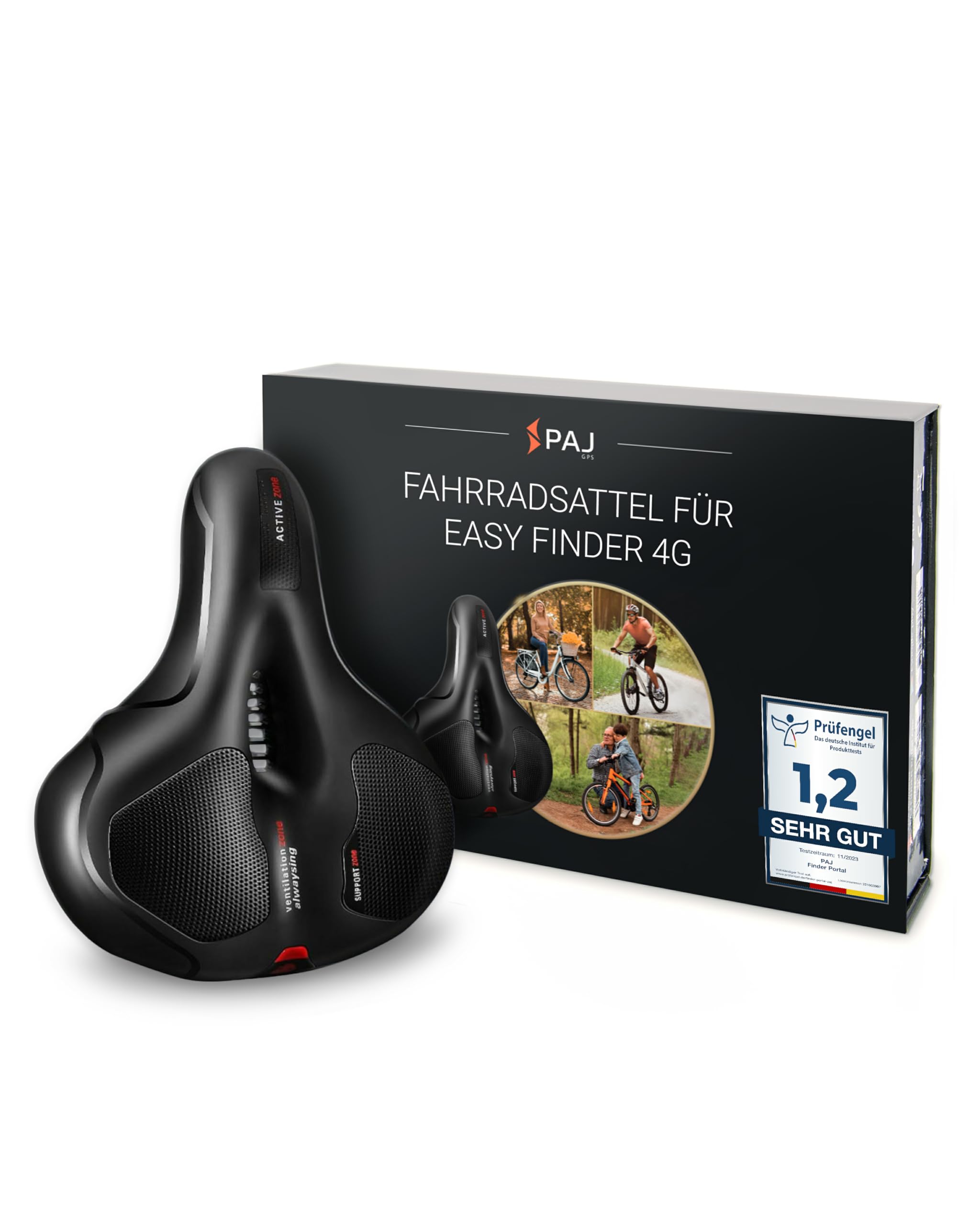 PAJ GPS Fahrradsattel ohne Halterung - Cloud Comfort Technologie - geeignet in Verbindung mit dem Easy Finder 4G (Nicht enthalten) als GPS Tracker für Fahrräder, e Fahrrad, MTB UVM im Fahrrad Sattel