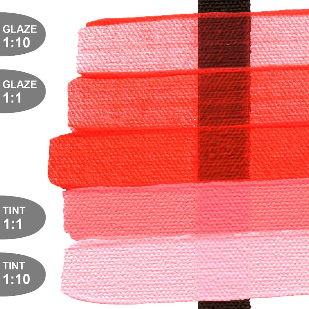 Fluid Acrylics by GOLDEN, Flacon de peinture acrylique professionnelle, rouge fluo, 473 ml, transparent