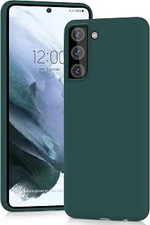 YATWIN Silicone Case for Samsung Galaxy S21, Soft-Touch, Shockproof, DustProof, Antiskid Full Body Armour Phone Cover for Samsung Galaxy S21 - Dark Green