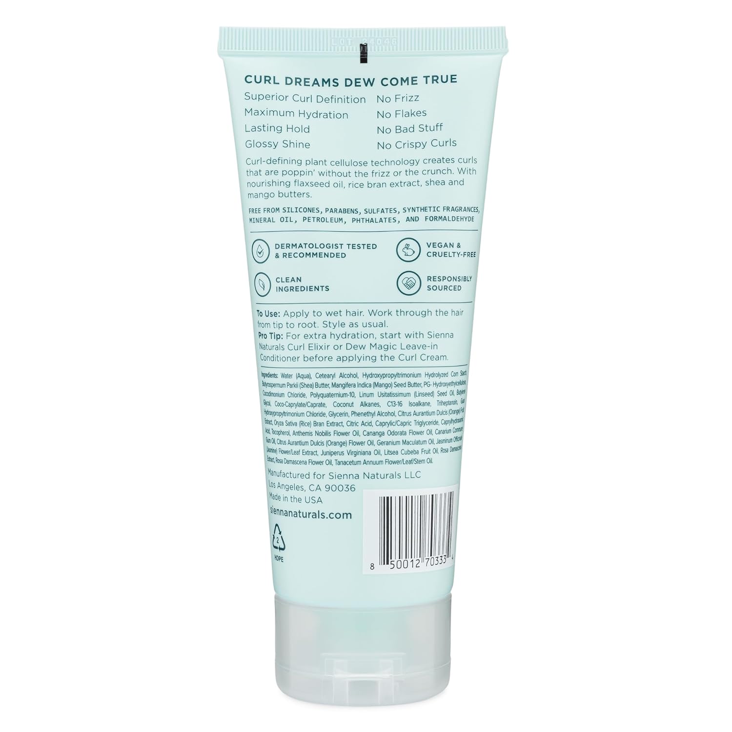 Sienna Naturals - Dream Curl Cream – Lightweight Curl Defining & Hydrating Styling Cream – Enhances Curls, Reduces Frizz & Adds Soft Hold – Clean, Vegan & Silicone-Free, 6oz - Image 9