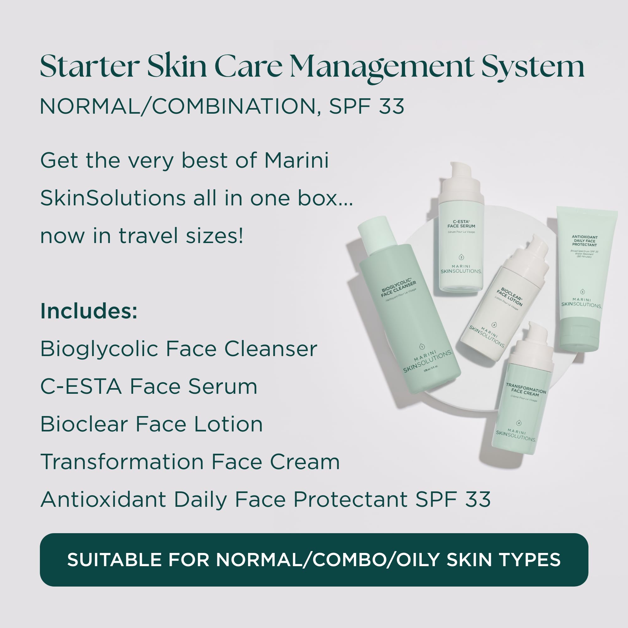 Marini SkinSolutions Travel Size Starter Skin Care Management System SPF 33