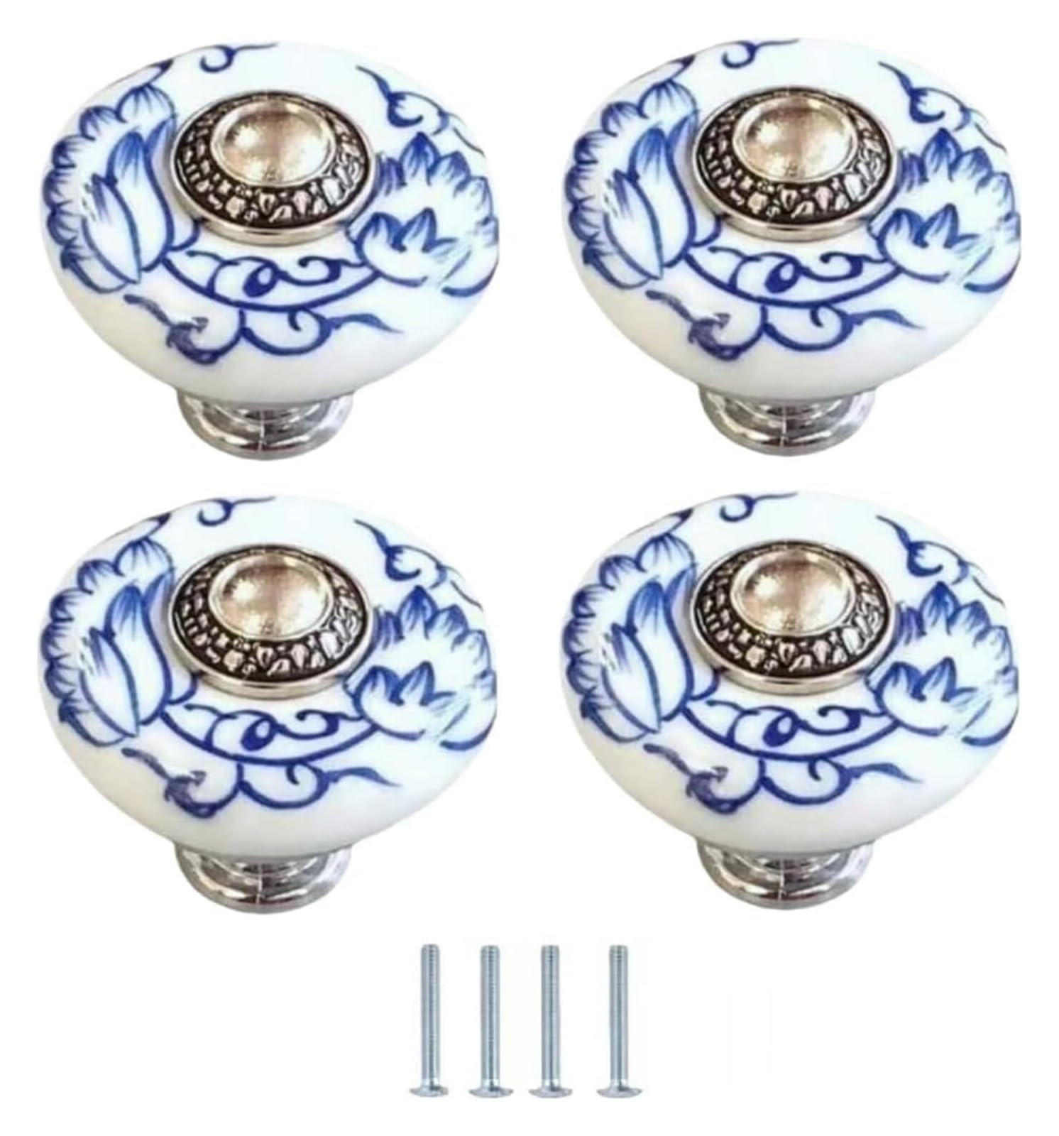 Lqzaxsrdr 34*31Mm Ceramic Cupboard Drawer Handle Knobs, Ceramic Door Drawer Knobs Handles Multicolor 4 Pack(34 * 31Mm)