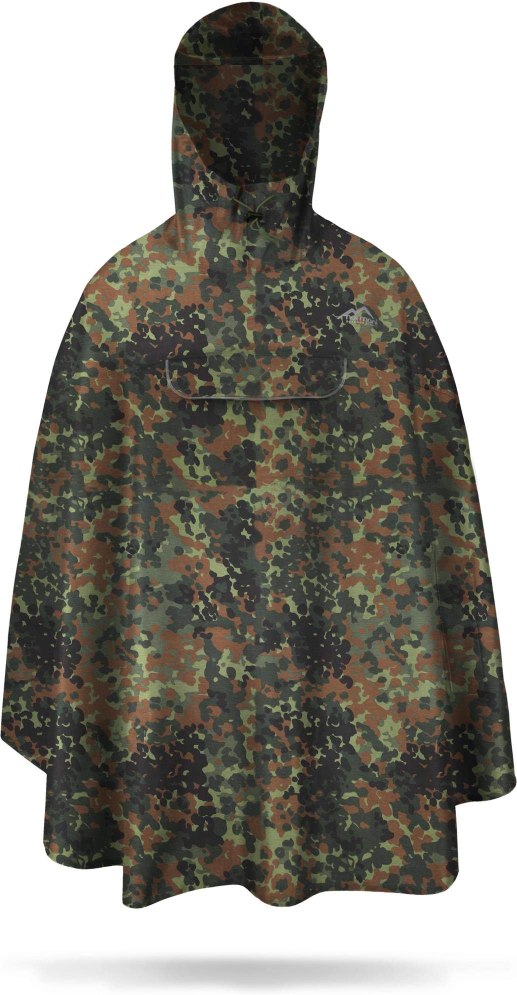 normani Regenponcho Wind und Wasserdicht mit Bauchtasche 3M Reflektoren