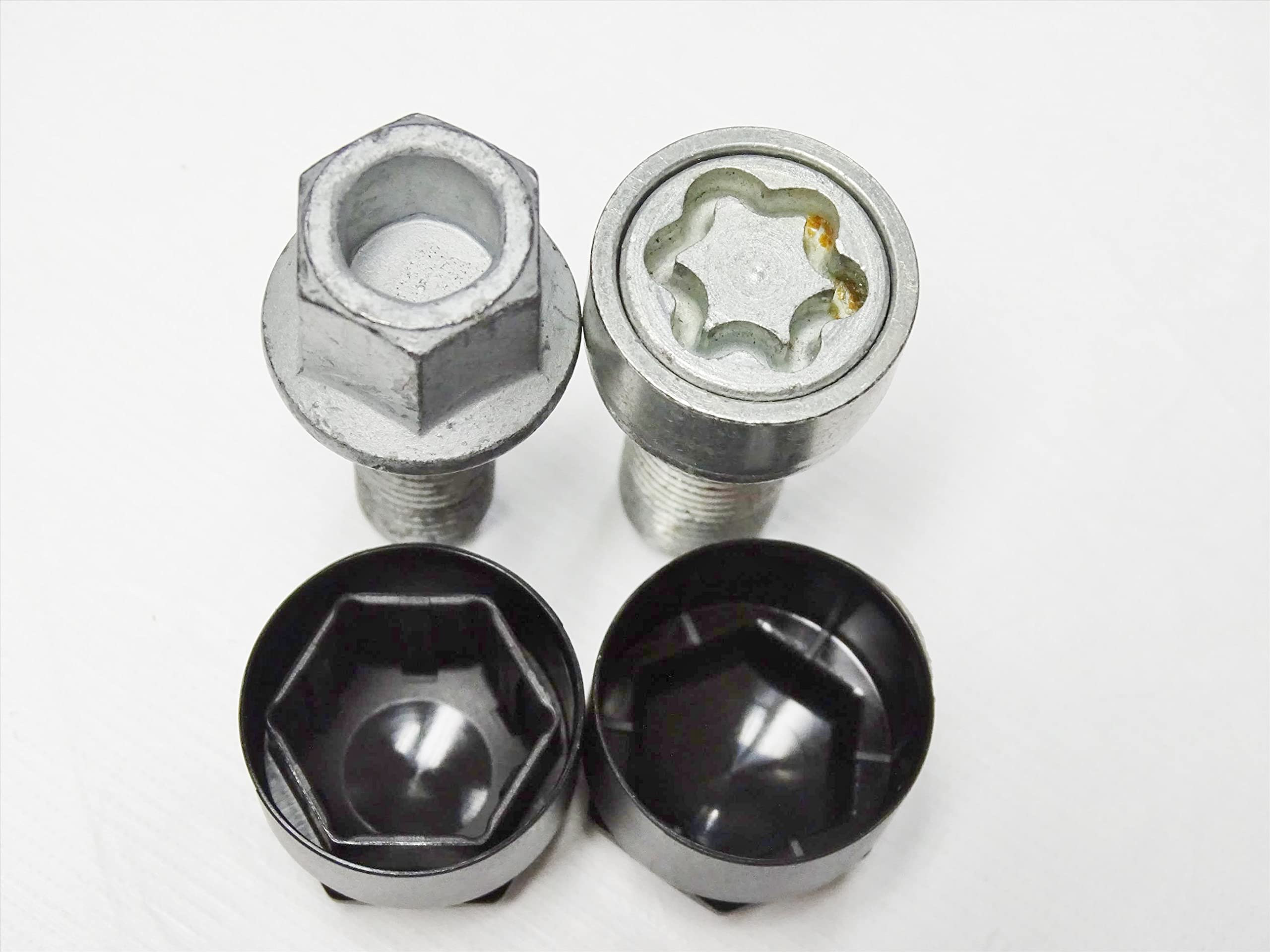 Runde Radmutternabdeckungen für Audi A1 A3 A4 A5 A6 A7 A8 TT Q3 Q5 Q7 17 mm (schwarz matt)