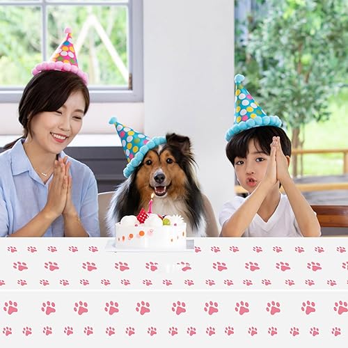 Vista 10 de ZAKVOOR Paquete de 4 manteles rectangulares de plástico con estampado de la Patrulla Canina de Cachorros, para suministros de fiesta temática
