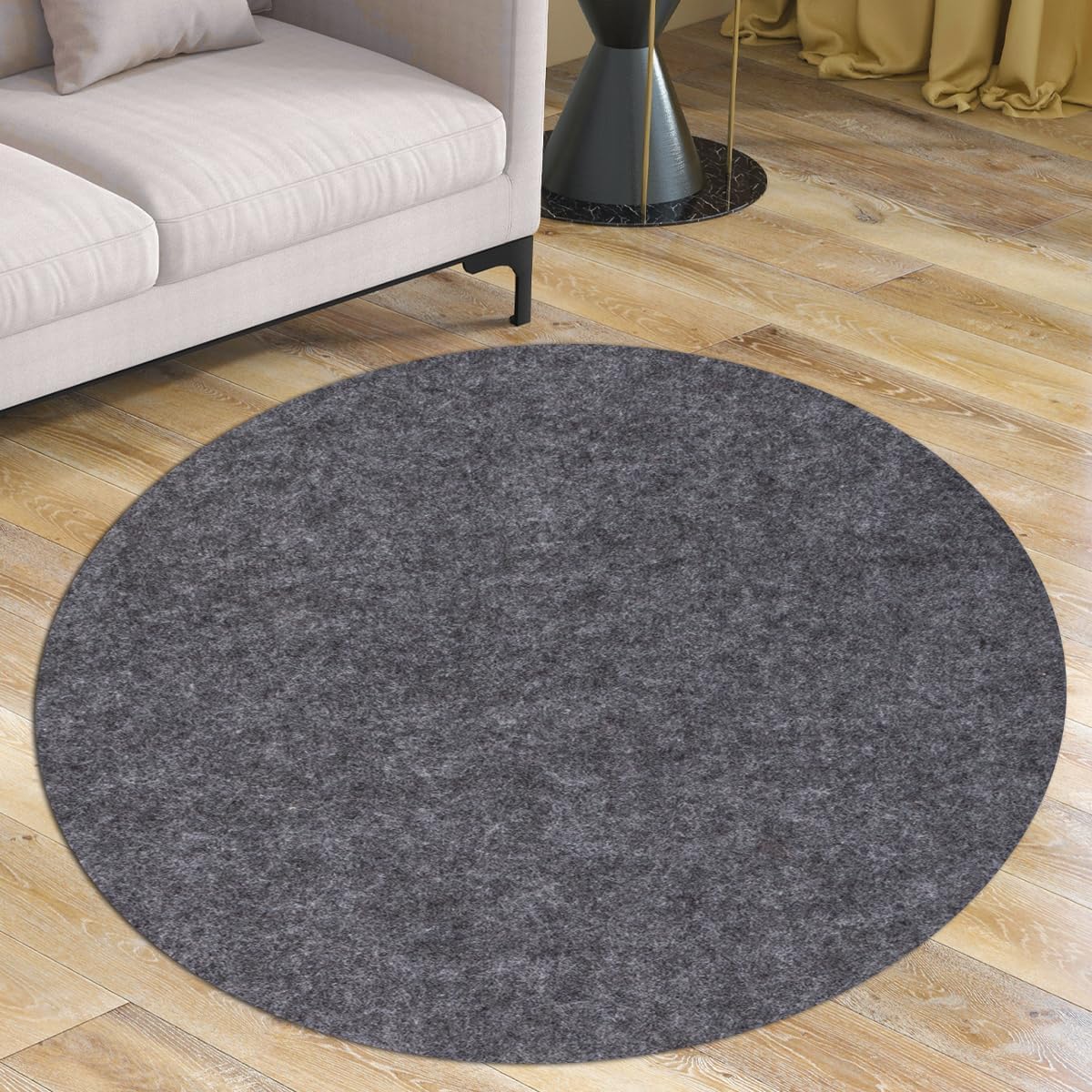 Waterproof Rug Pad Round 4-Foot Waterproof Non-Slip Rug Pad Non-Slip Rug Pads for All Floors and Finishes, Felt Pad for Hardwood Floors, Keeps Carpets