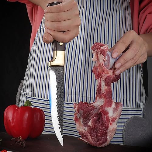 Miniatura 2 de Cuchillo de carnicero, cuchillo de carne, 3 piezas de cuchillos de cocina profesionales forjados a mano afilados de carnicero para deshuesar,