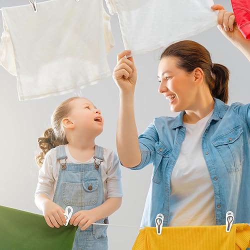 Miniatura 3 de Pinzas de plástico resistentes para ropa, 48 unidades, pinzas resistentes al viento, pinzas para ropa, diseño sin rastro para ropa