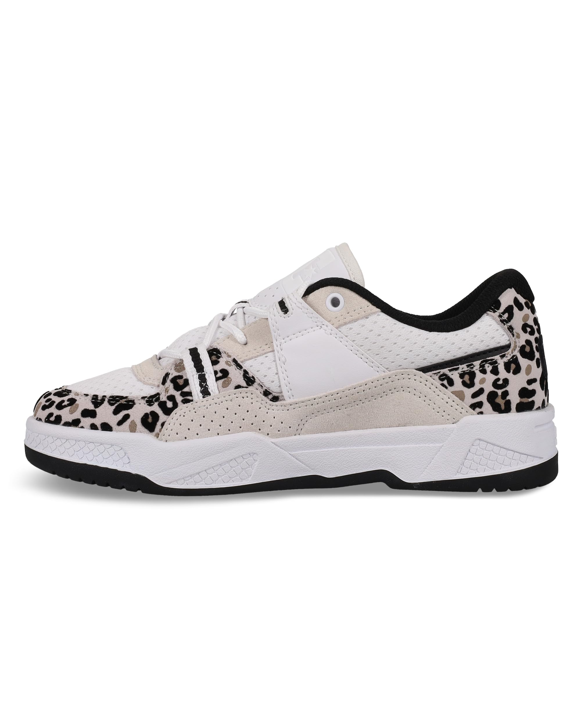 DC Women's Contsruct Sneaker, White/Leopard, 7