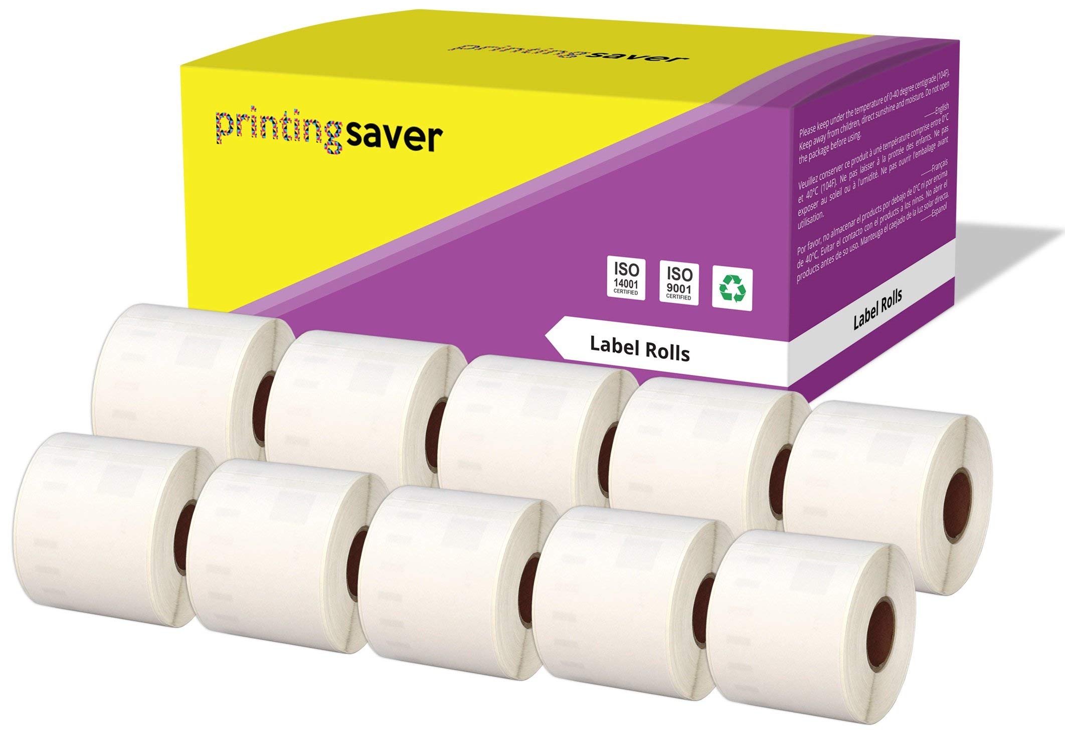 10 Rouleaux étiquettes Compatibles Dymo/Seiko - 54x101mm - 220 étiquettes/rouleau - Impression Thermique