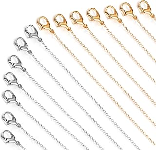 40 Pack Necklace Chains Bulk Gold and Silver Plated DIY Cable Link Chains for DIY Jewelry Making Supplies Jewelry Making Accessories (19 Inches)